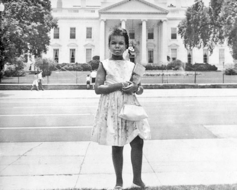 Condoleezza Rice stands in front of the White House during a family trip to Washington, D.C.