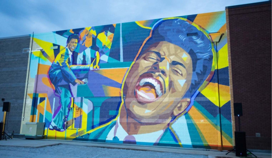 Little Richard mural in Huntsville, Alabama, by artist Logan Tanner