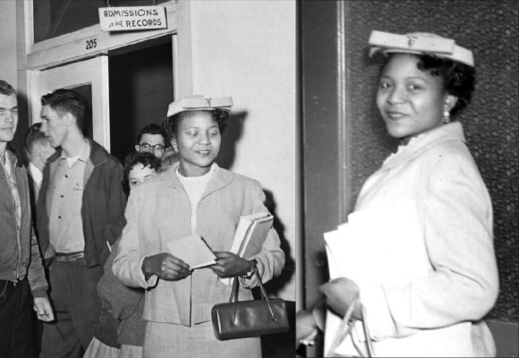 Autherine Lucy on University of Alabama campus