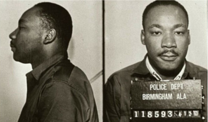 Martin Luther King Jr.’s booking photo at the Birmingham, Alabama police department