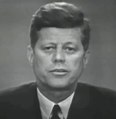 President John F. Kennedy delivers a televised address to the nation on civil rights, June 11, 1963.