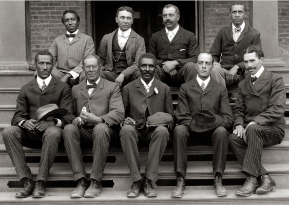 Group picture of Tuskegee Institute faculty circa 1902, including Charles W. Green and George Washington Carver