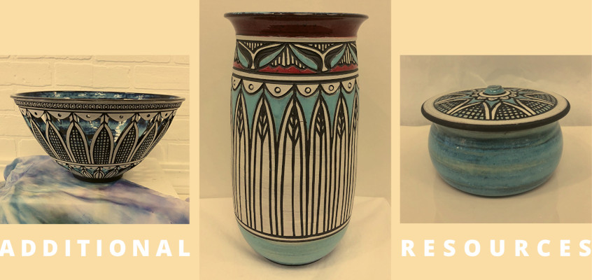 Additional Resources - collage of three pottery pieces created by Larry Allen