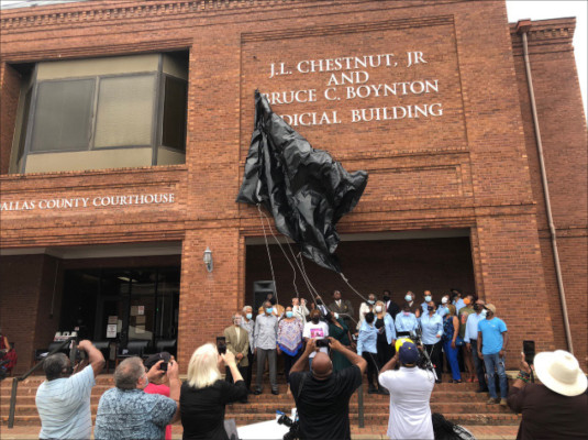 unveiling of the renamed Dallas County Commission courthouse annex to J.L. Chestnut–Bruce C. Boynton Judicial Building