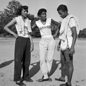 Nell Jackson with teammates Evelyn Lawler and Ella McNabb.